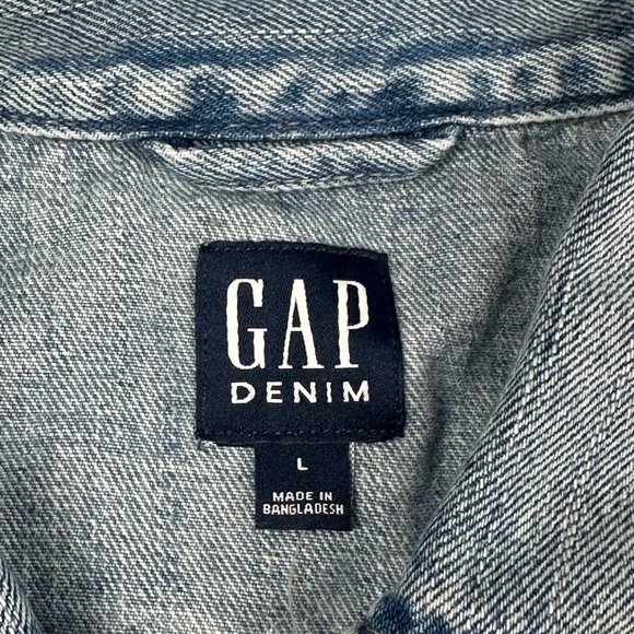 GAP Puff Sleeve Icon Denim Jean Jacket Indigo Blue - Picture 7 of 15